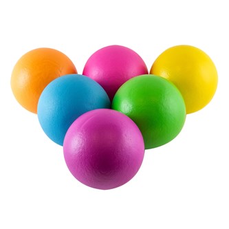 Pinnoitetut vaahtomuovipallot ø 16 cm, neonvärit, 6 kpl