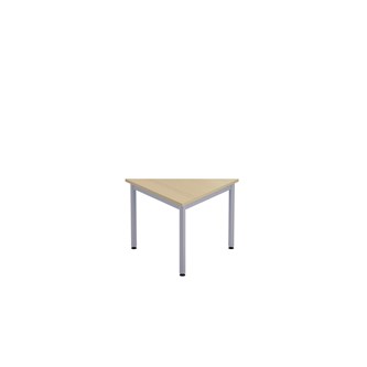 12:38 kolmiopöytä, 80x80x80 cm, suorat kulmat, hopea jalusta