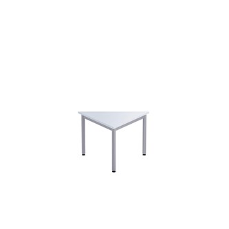 12:38 kolmiopöytä, 80x80x80 cm, suorat kulmat, hopea jalusta