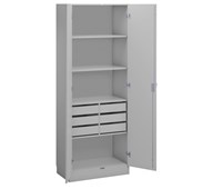 Norden materiaalikaappi 6 laatikkoa L80xS47xK210, vaaleanharmaa