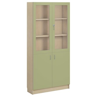 Norden FSC materiaalikaappi 2 umpiovea 2 lasiovea L100xS32xK210, koivu