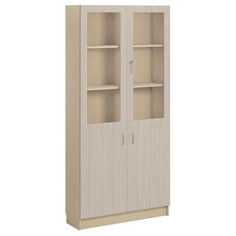 Norden FSC materiaalikaappi 2 umpiovea 2 lasiovea L100xS32xK210, koivu