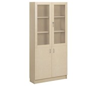 Norden FSC materiaalikaappi 2 umpiovea 2 lasiovea L100xS32xK210, koivu