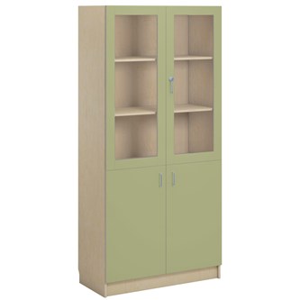 Norden FSC materiaalikaappi 2 umpiovea 2 lasiovea L100xS47xK210, koivu