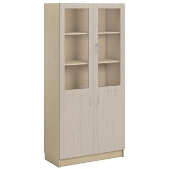 Norden FSC materiaalikaappi 2 umpiovea 2 lasiovea L100xS47xK210, koivu