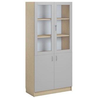 Norden FSC materiaalikaappi 2 umpiovea 2 lasiovea L100xS47xK210, koivu