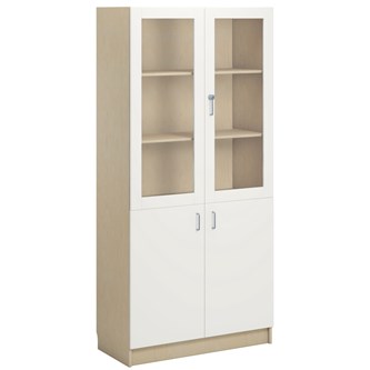 Norden FSC materiaalikaappi 2 umpiovea 2 lasiovea L100xS47xK210, koivu