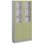 Norden FSC materiaalikaappi 2 umpiovea 2 lasiovea L100xS32xK210, vaaleanharmaa