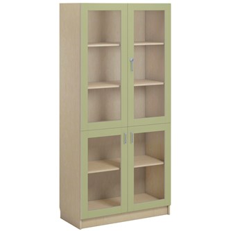 Norden FSC materiaalikaappi 4 lasiovea L100xS47xK210, koivu