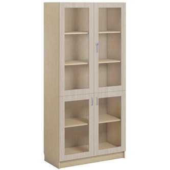 Norden FSC materiaalikaappi 4 lasiovea L100xS47xK210, koivu