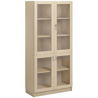 Norden FSC materiaalikaappi 4 lasiovea L100xS47xK210, koivu