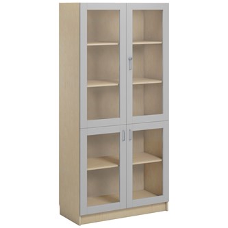 Norden FSC materiaalikaappi 4 lasiovea L100xS47xK210, koivu