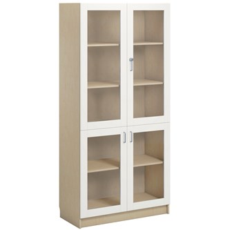 Norden FSC materiaalikaappi 4 lasiovea L100xS47xK210, koivu