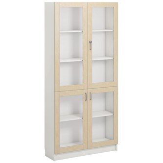 Norden FSC materiaalikaappi 4 lasiovea L100xS32xK210, valkoinen