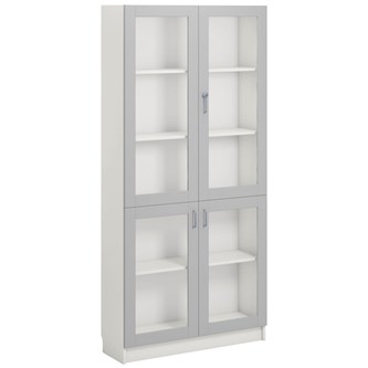 Norden FSC materiaalikaappi 4 lasiovea L100xS32xK210, valkoinen