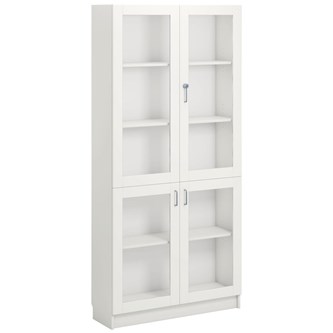 Norden FSC materiaalikaappi 4 lasiovea L100xS32xK210, valkoinen