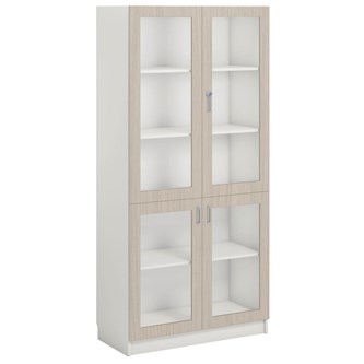 Norden FSC materiaalikaappi 4 lasiovea L100xS47xK210, valkoinen