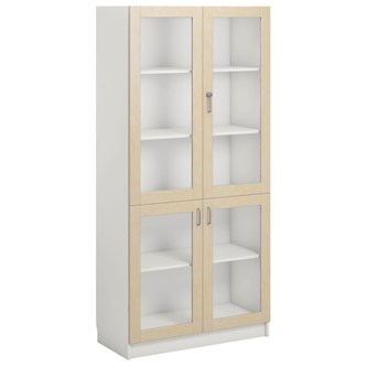 Norden FSC materiaalikaappi 4 lasiovea L100xS47xK210, valkoinen