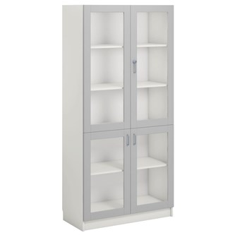 Norden FSC materiaalikaappi 4 lasiovea L100xS47xK210, valkoinen