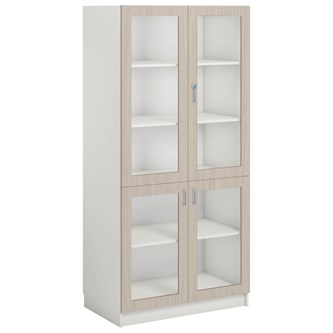 Norden FSC materiaalikaappi 4 lasiovea L100xS60xK210, valkoinen
