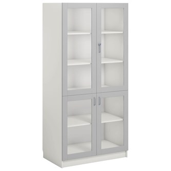 Norden FSC materiaalikaappi 4 lasiovea L100xS60xK210, valkoinen