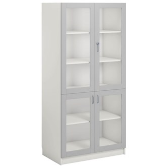 Norden FSC materiaalikaappi 4 lasiovea L100xS60xK210, valkoinen