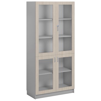 Norden FSC materiaalikaappi 4 lasiovea L100xS47xK210, vaaleanharmaa