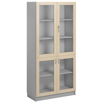 Norden FSC materiaalikaappi 4 lasiovea L100xS47xK210, vaaleanharmaa