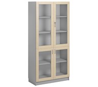 Norden FSC materiaalikaappi 4 lasiovea L100xS47xK210, vaaleanharmaa