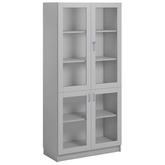 Norden FSC materiaalikaappi 4 lasiovea L100xS47xK210, vaaleanharmaa