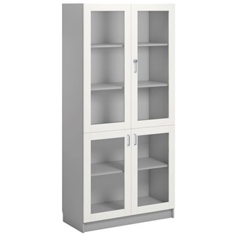 Norden FSC materiaalikaappi 4 lasiovea L100xS47xK210, vaaleanharmaa