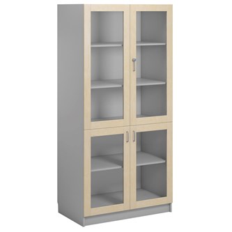 IS-VET Norden FSC materiaalikaappi 4 lasiovea L100xS60xK210, vaaleanharmaa