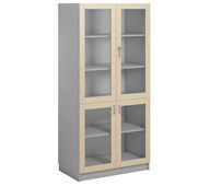 IS-VET Norden FSC materiaalikaappi 4 lasiovea L100xS60xK210, vaaleanharmaa