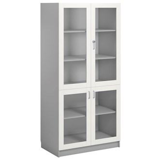 IS-VET Norden FSC materiaalikaappi 4 lasiovea L100xS60xK210, vaaleanharmaa