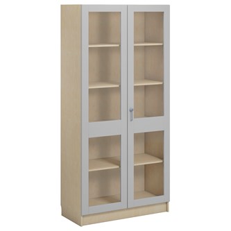 Norden FSC materiaalikaappi 2 lasiovea L100xS47xK210, koivu