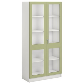 Norden FSC materiaalikaappi 2 lasiovea L100xS47xK210, valkoinen