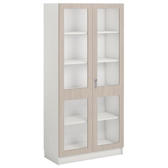 Norden FSC materiaalikaappi 2 lasiovea L100xS47xK210, valkoinen