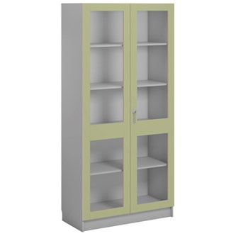 Norden FSC materiaalikaappi 2 lasiovea L100xS47xK210, vaaleanharmaa