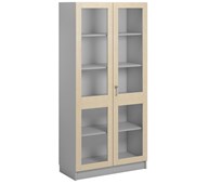 Norden FSC materiaalikaappi 2 lasiovea L100xS47xK210, vaaleanharmaa