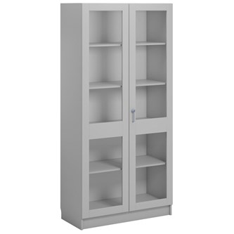 Norden FSC materiaalikaappi 2 lasiovea L100xS47xK210, vaaleanharmaa