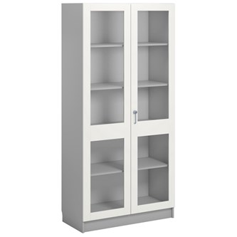 Norden FSC materiaalikaappi 2 lasiovea L100xS47xK210, vaaleanharmaa