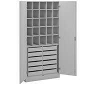 Norden tekstiilityökaappi L100xS47xK210, vaaleanharmaa