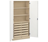 Norden materiaalikaappi 3 hyllytasoa ja 12 ltk L100xS47xK210, koivu