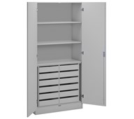 IS-VET Norden materiaalikaappi 3 hyllytasoa ja 12 ltk L100xS47xK210, vaaleanharmaa