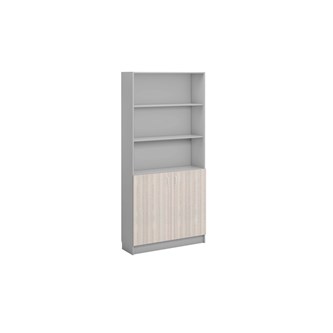 Norden FSC kirjahylly alakaapilla  L100xS32xK210, vaaleanharmaa