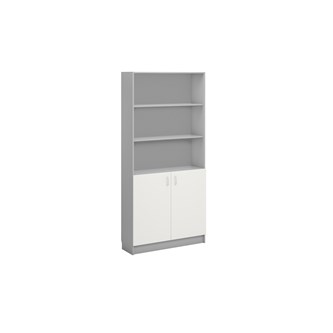 Norden FSC kirjahylly alakaapilla  L100xS32xK210, vaaleanharmaa