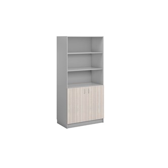 Norden FSC kirjahylly alakaapilla  L100xS60xK210, vaaleanharmaa