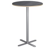 Cross X pilaripöytä ø 70 cm, akustik linoleum, hopea jalusta