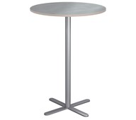 Cross X pilaripöytä ø 60cm, akustik linoleum, hopea jalusta
