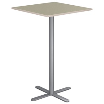 Cross X pilaripöytä 70 x 70 cm, akustik linoleum, hopea jalusta